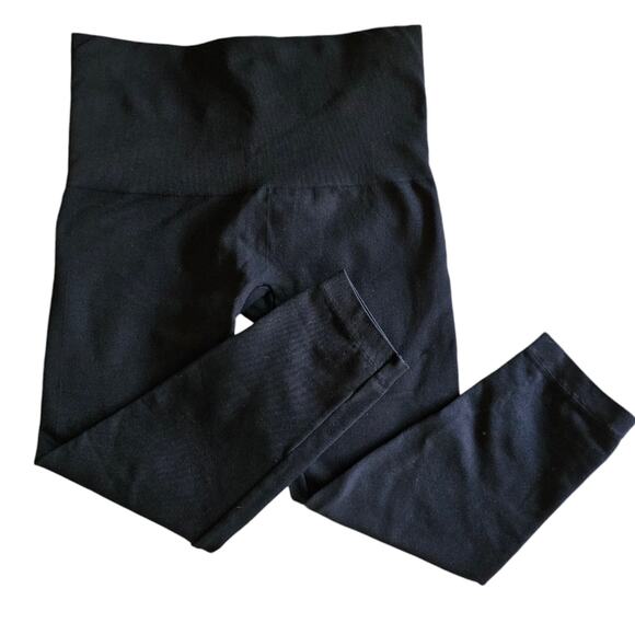 Spanx Look At Me Now Leggings XL Tall Black High Waist Cropped Yoga Shaping Gym - Picture 1 of 8